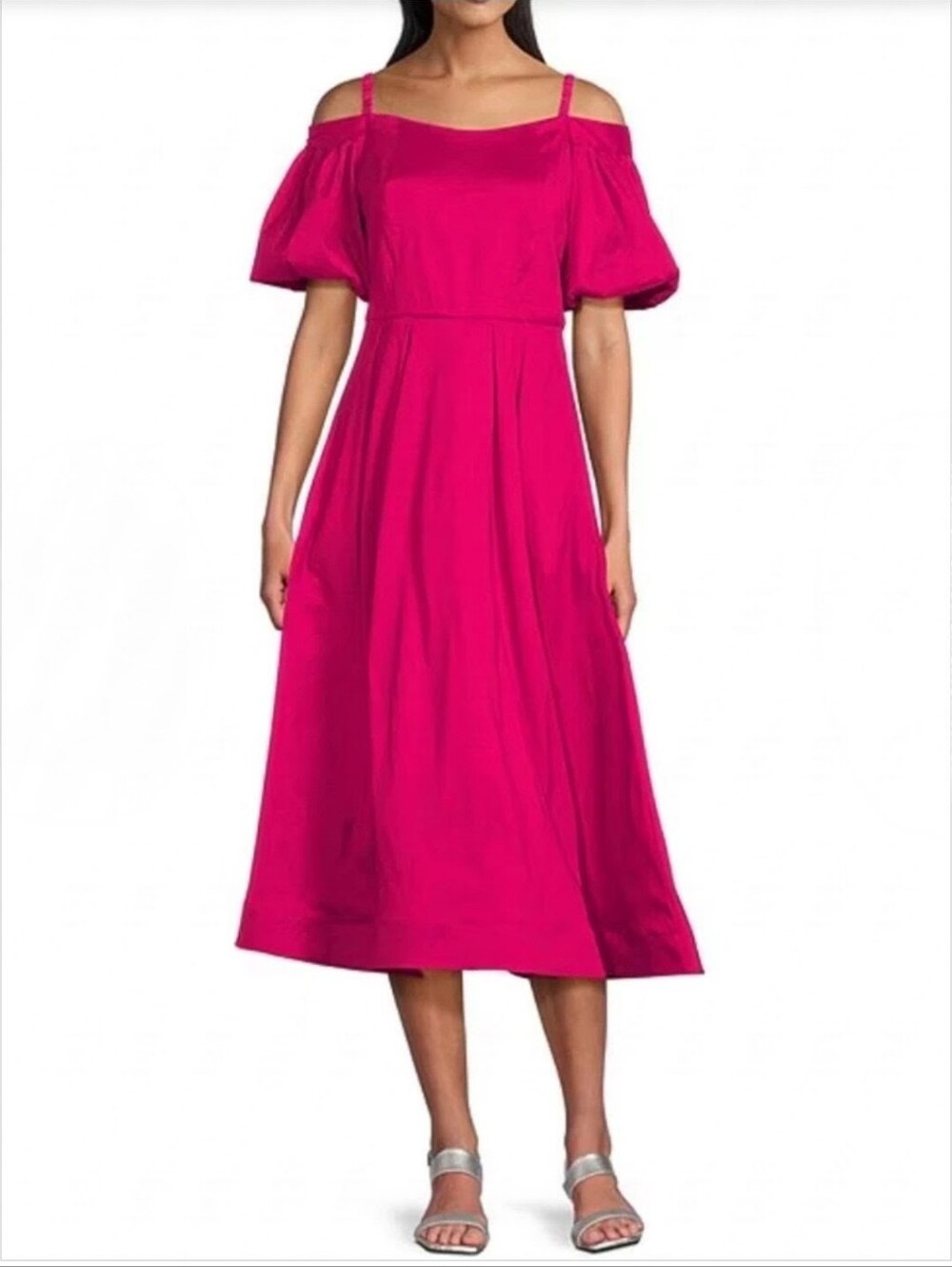 NWT MARINA | $130 Off-the-Shoulder Fit & Flare Midi Dress